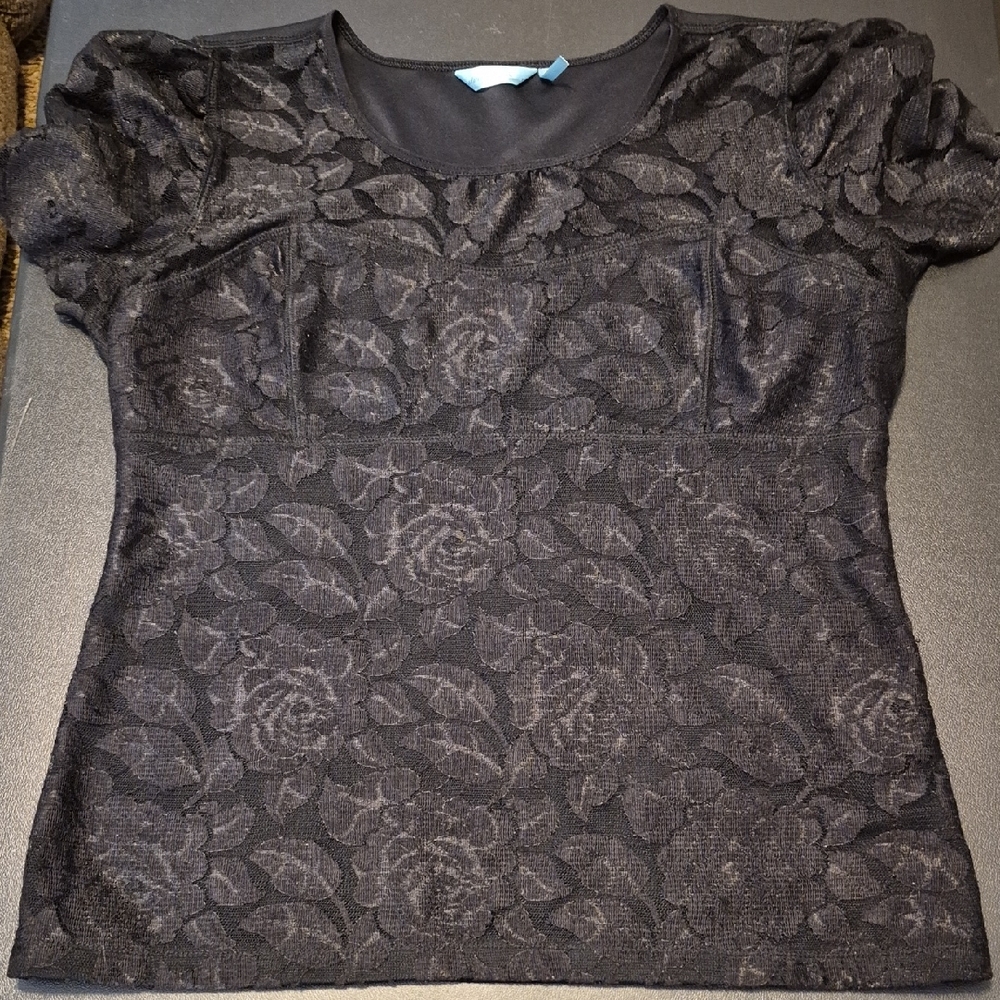 Elegant Black Lace Women's Blouse